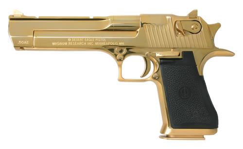 Magnum Research Desert Eagle Pistol MRDE50GO, 50 AE, 6", 24k Gold Finish, 7 Rd